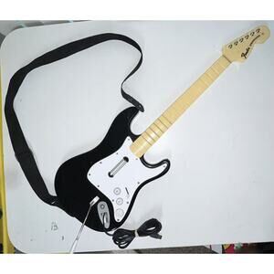 Xbox 360 Rock Band Fender Strat Guitar Hero Wired Controller Harmonix 822152